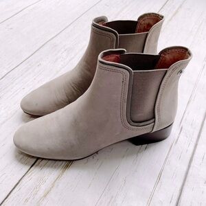Louise et Cie Women’s Leather Gray Lo Waldon Stretch Ankle Heeled Booties Size 7